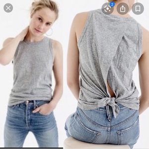NWT J. Crew tie back tank top in blue size M